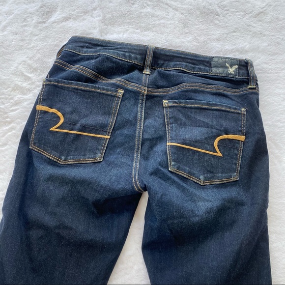 AEO Dark Wash Long Super Stretch Skinny Jeans - Picture 7 of 8